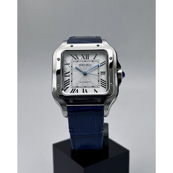 Custom Seiko Mod • White Guilloche Santos • 38mm